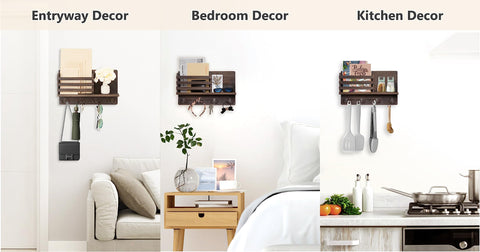 Dahey floating shelf adds convenient display space for phones and decor