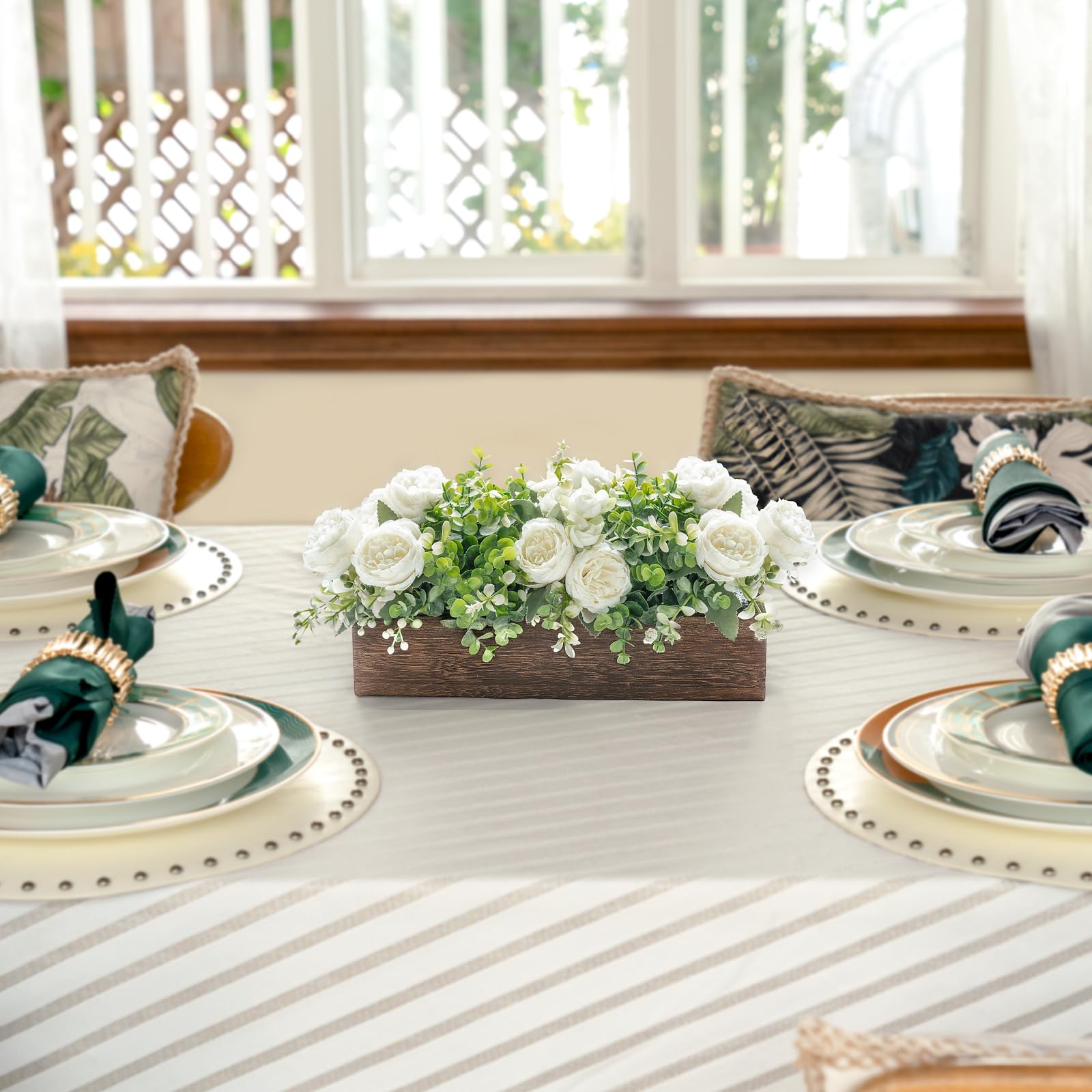Dahey spring dining table centerpiece adds freshness and natural charm.