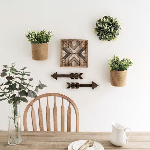 Dahey two-pack wall baskets enhance shelves and entryways with natural texture.