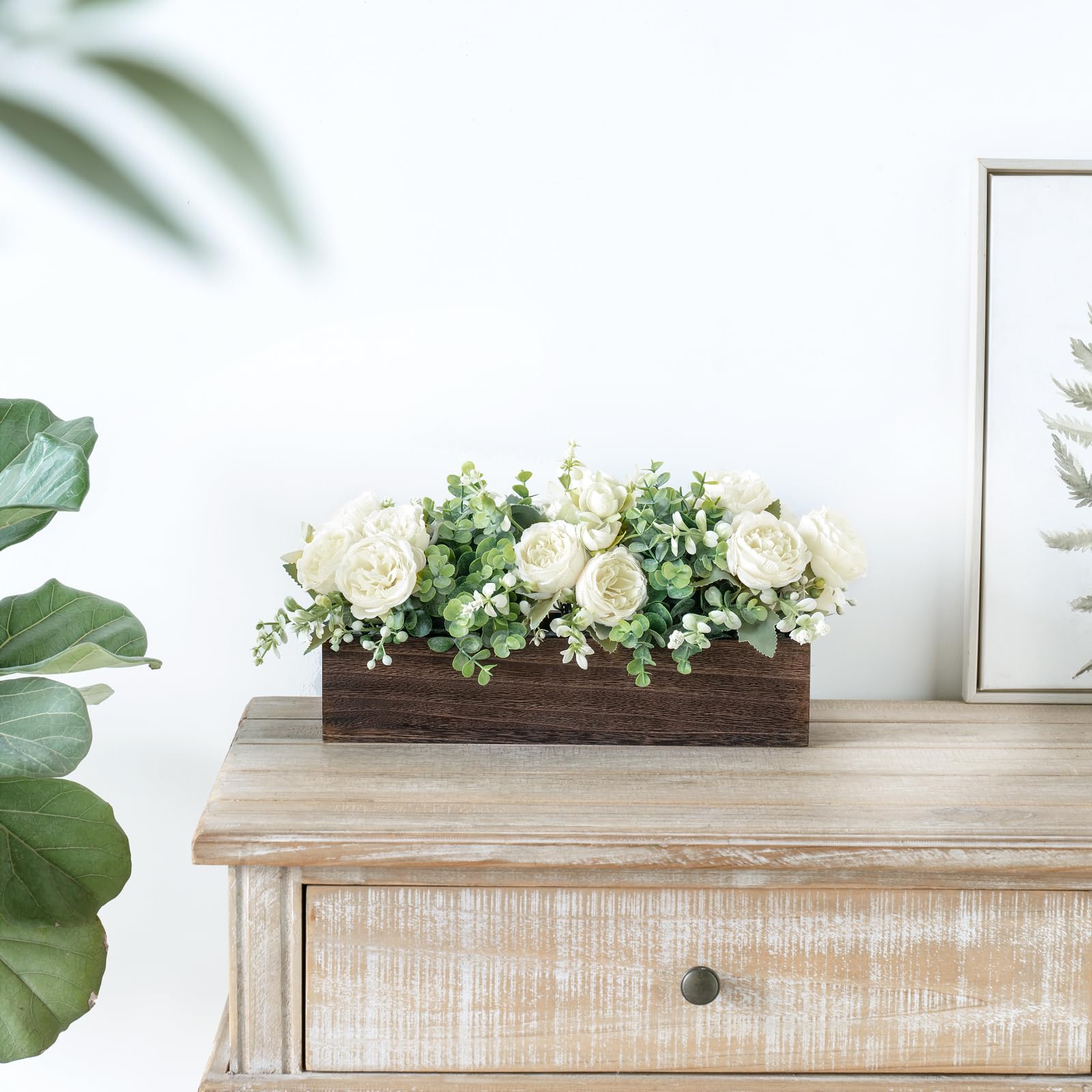 Dahey wooden box decor doubles as stylish table storage.