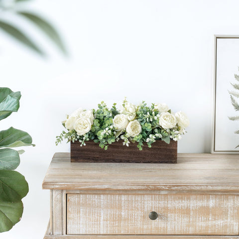 Dahey wooden box decor doubles as stylish table storage.