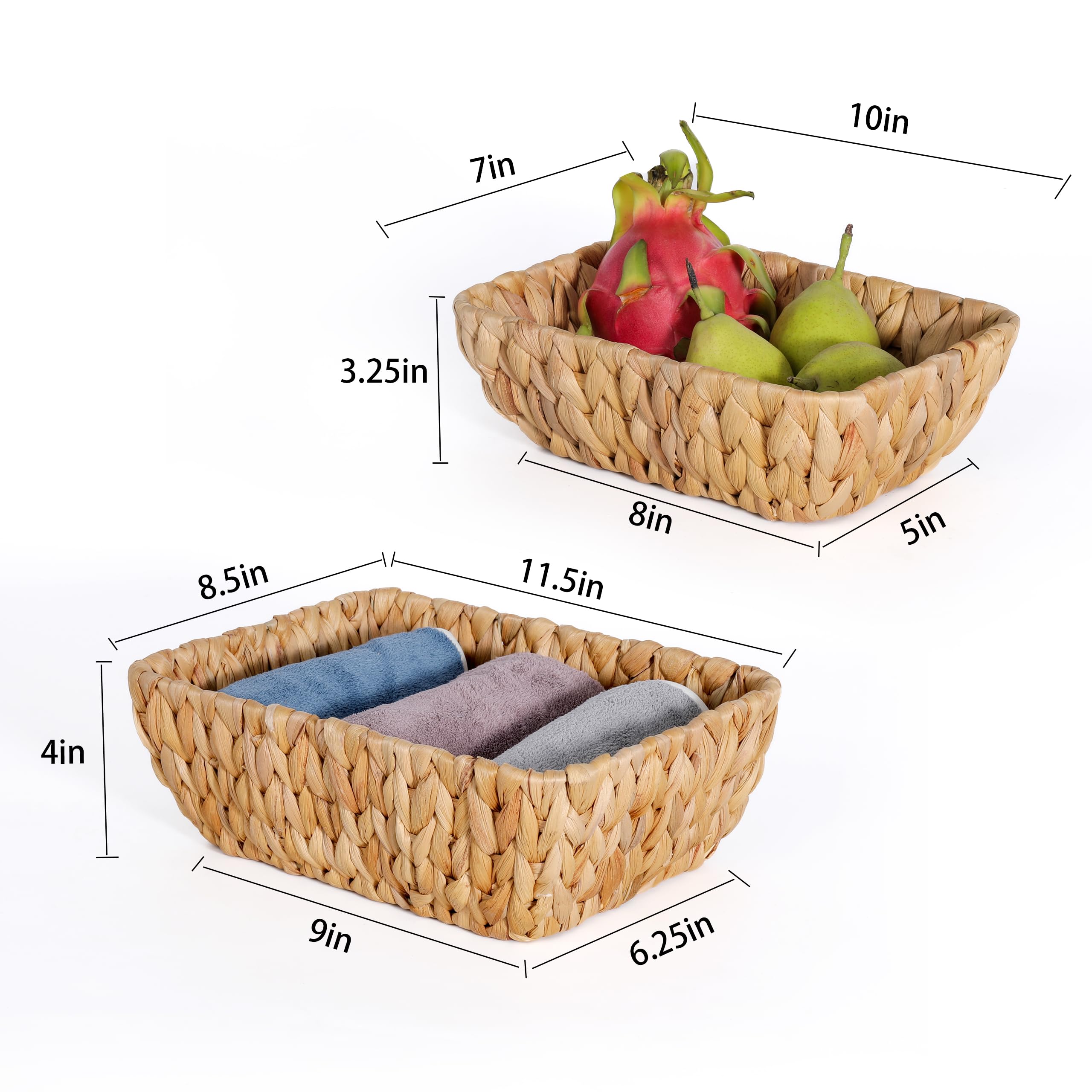 DAICOLAD nesting rectangle baskets fit neatly on shelves, saving space when not in use.