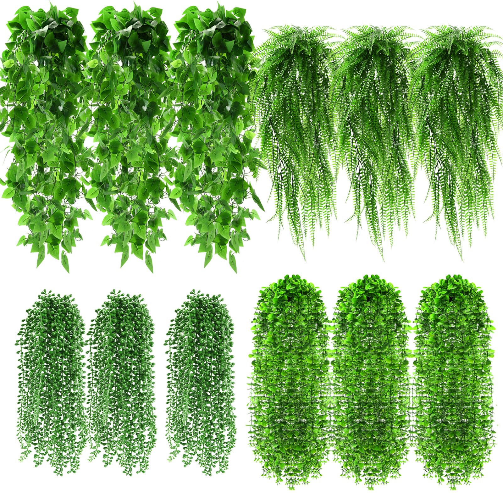 Daifunli Boston fern hanging — lifelike greenery for bright living room walls