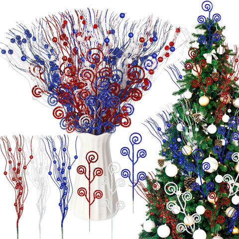 Daifunli bead glitter sticks sparkle for festive wreaths and tree toppers.