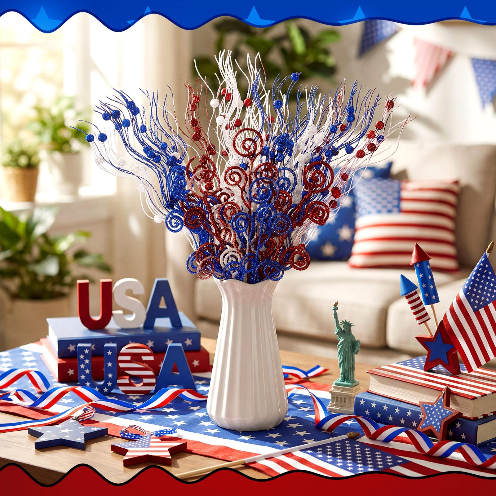 Daifunli curly candy shape sticks add playful curves to centerpieces.