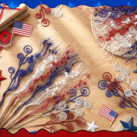 Daifunli patriotic tree picks arranged for a bold display.