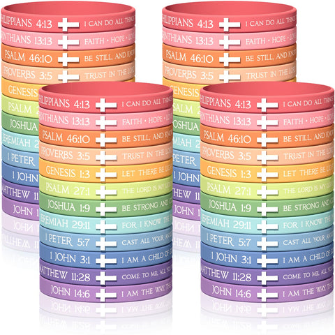 DaikeAion 120Pcs Bible Verse Bracelets with pastel designs for daily wear and subtle faith reminders