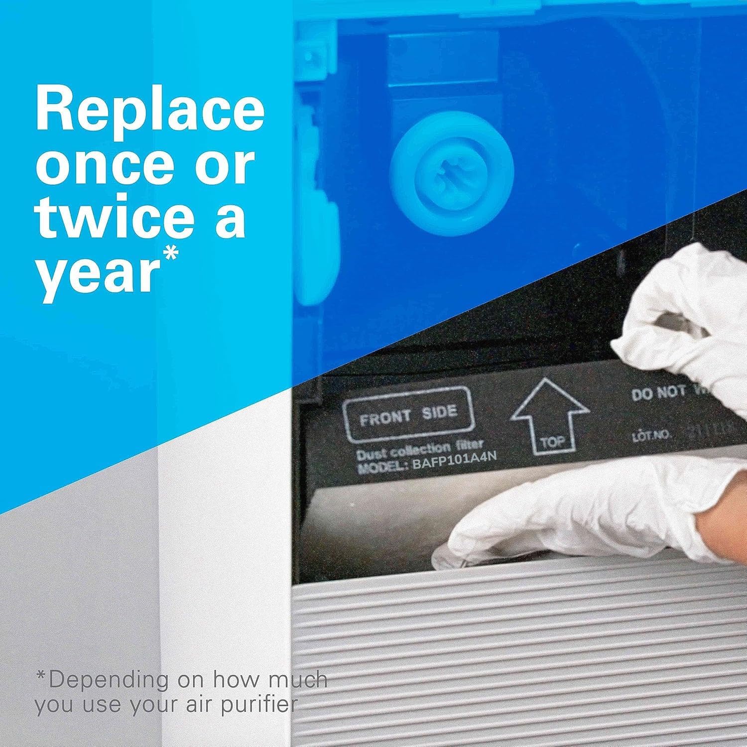 Daikin filter closeup emphasizes durable media for dander and dust reduction