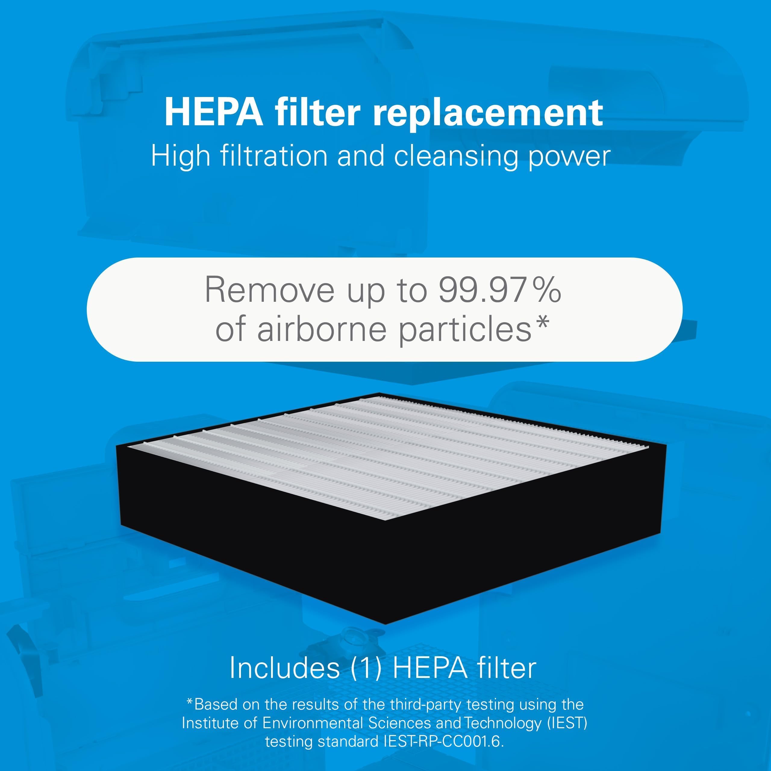 Daikin MCB50YSAU particle capture highlights high efficiency filtration at 0.1 microns