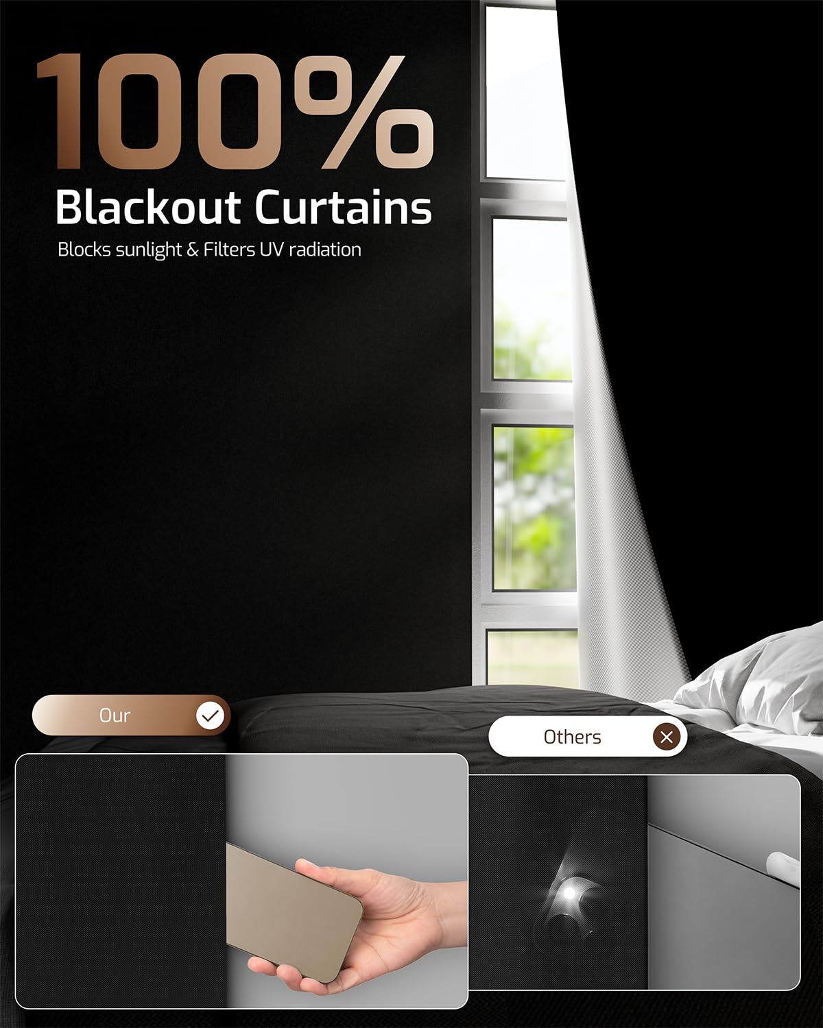 Dailycooper heat-resistant adhesive tape keeps the shade secure in sunlight.