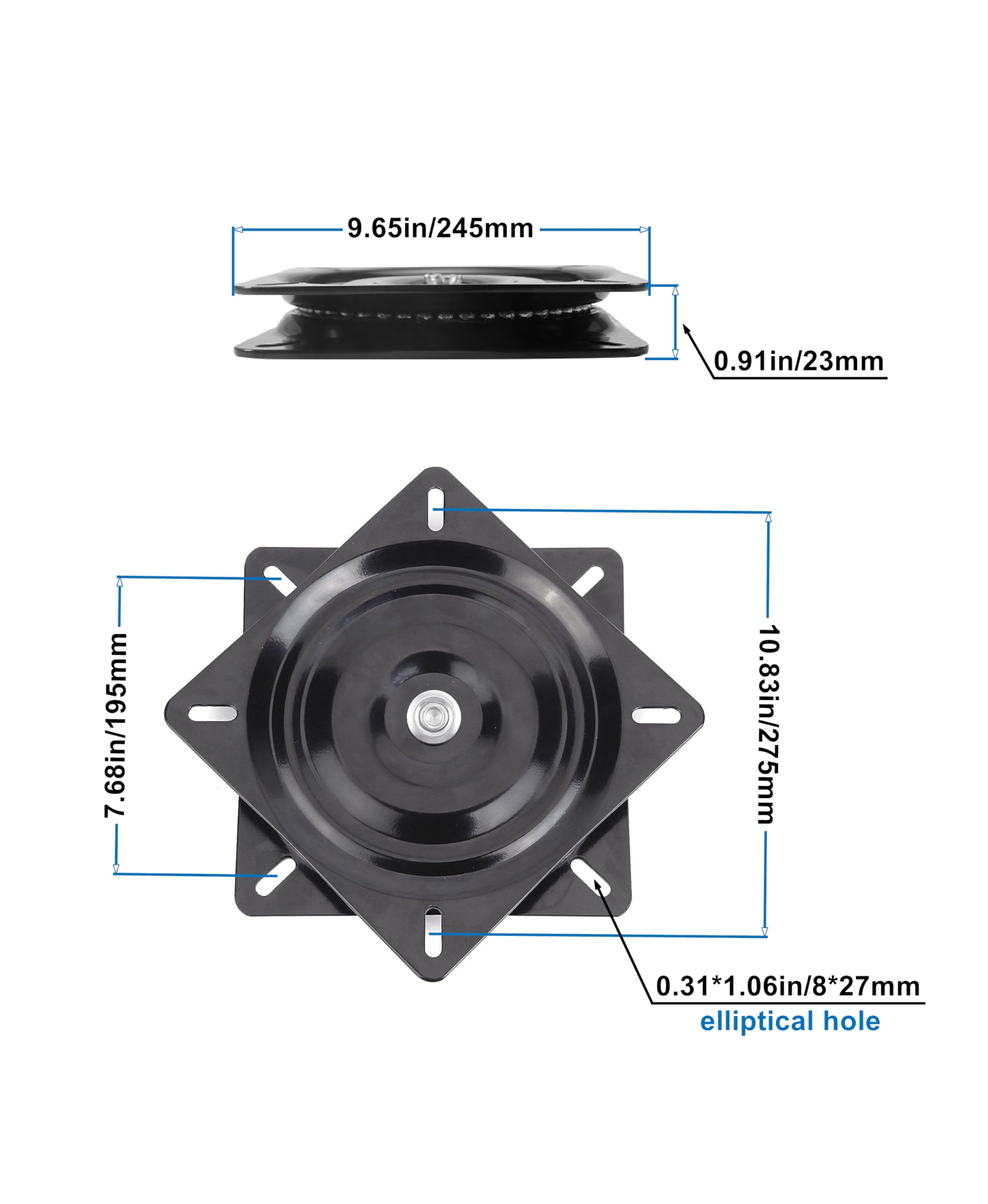 Dailydanny 245x245 mm swivel plate designed for sturdy furniture replacement.