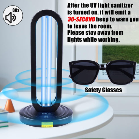Dailytop UV Sanitizer 254nm lamp close-up showing the powerful light source