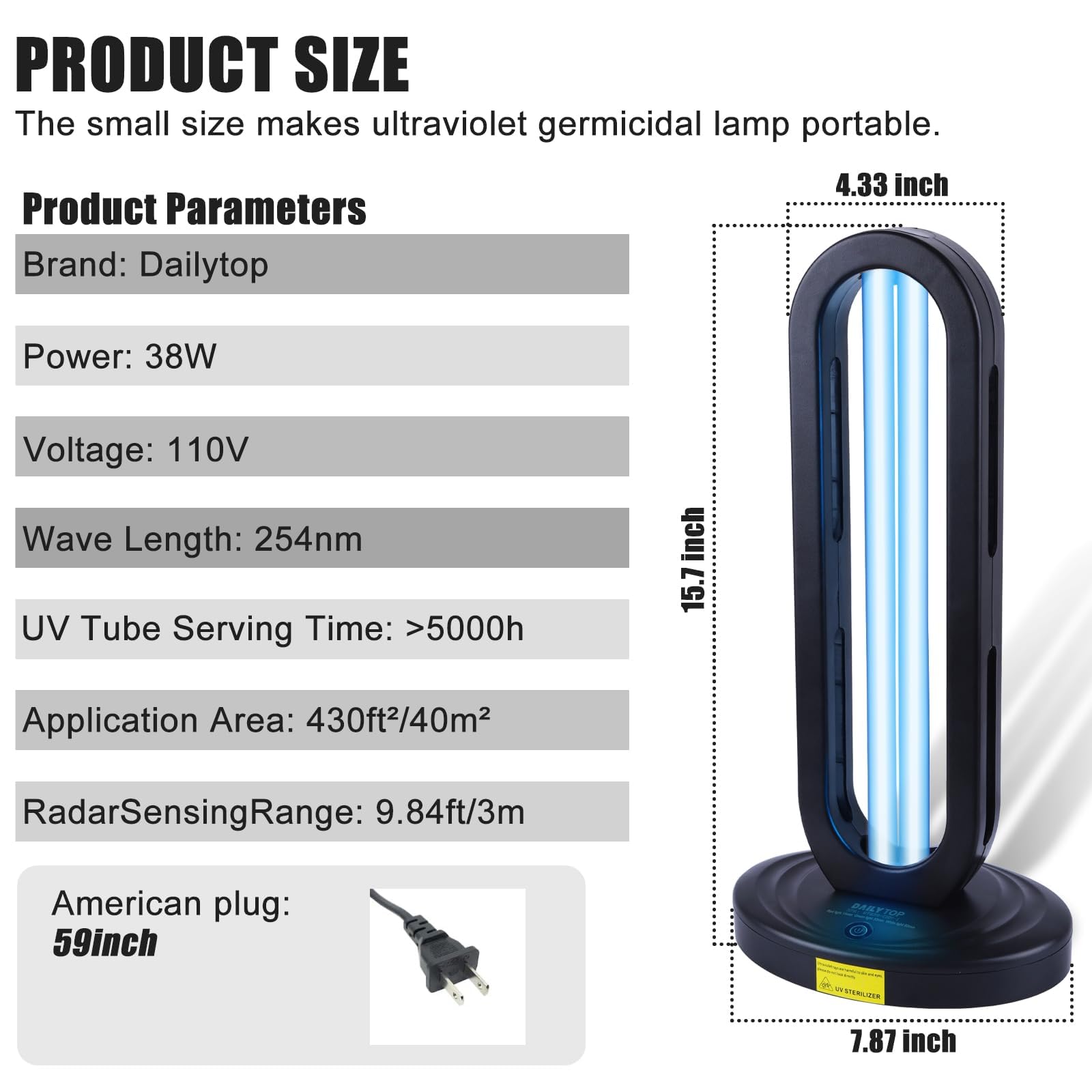 Dailytop UV Sanitizer in living room usage for whole-room refresh