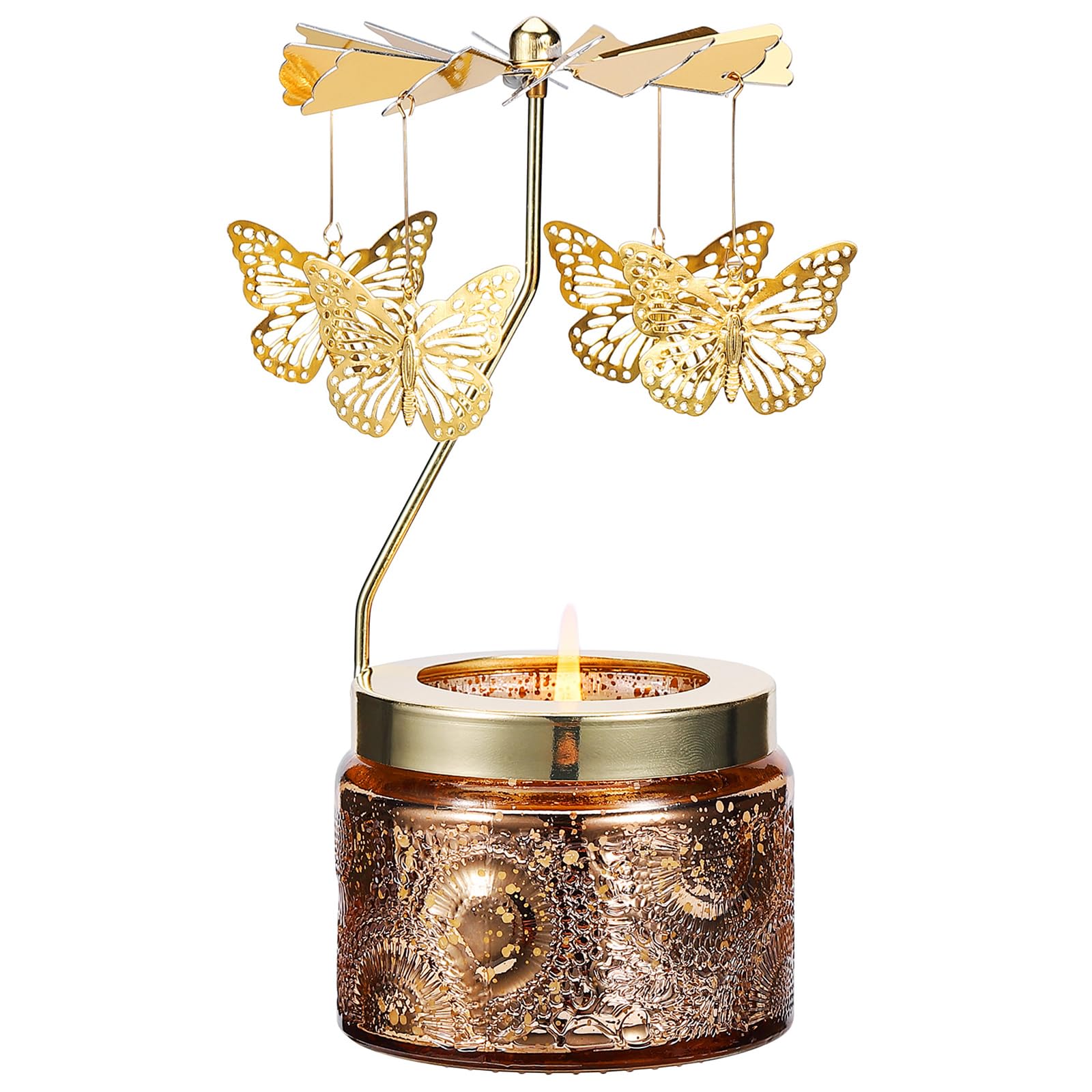 DAISRED butterfly-rotating candle holder adds whimsy to any room.
