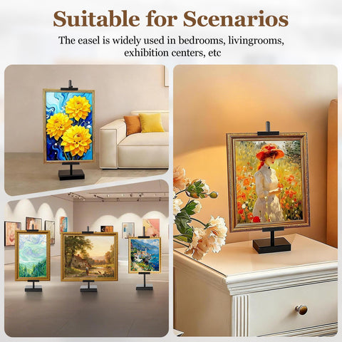 Dakewang gold easel frame stand base highlights artwork with premium desk presence.
