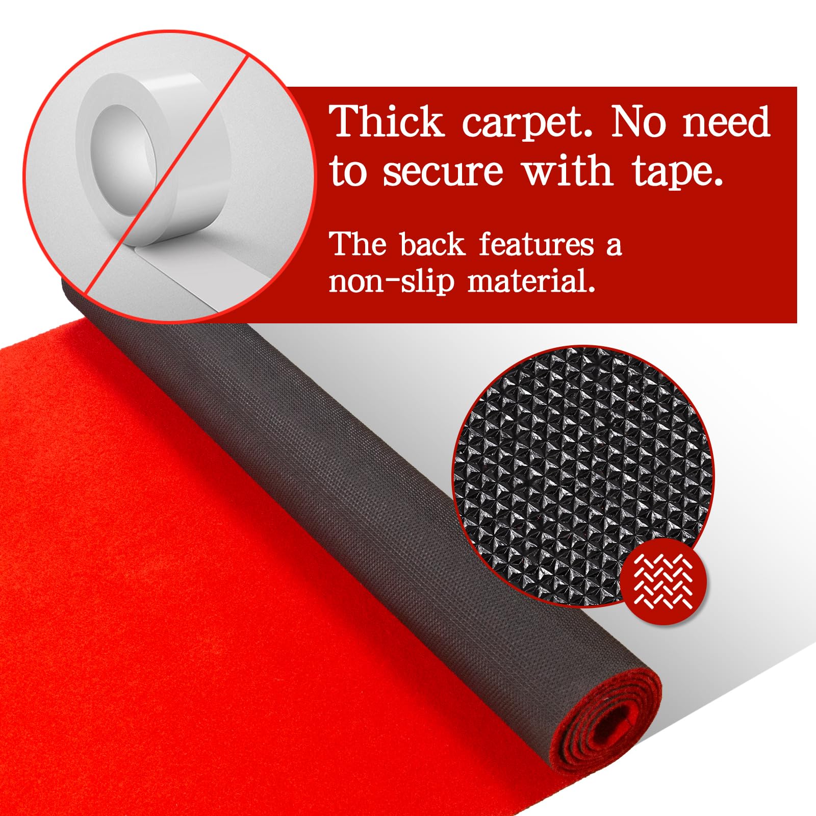 DAKKIONY red carpet runner waterproof surface protects floors during events.
