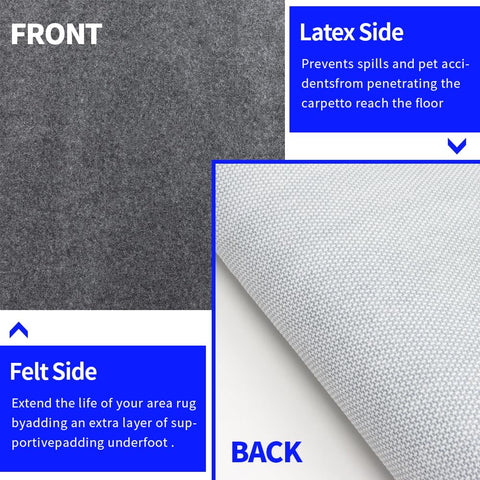 DAKKIONY rug pad non-slip back reduces movement on hard floors.