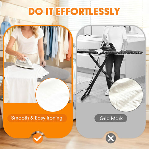 Dalykate adjustable fasteners keep the cover taut for smooth ironing