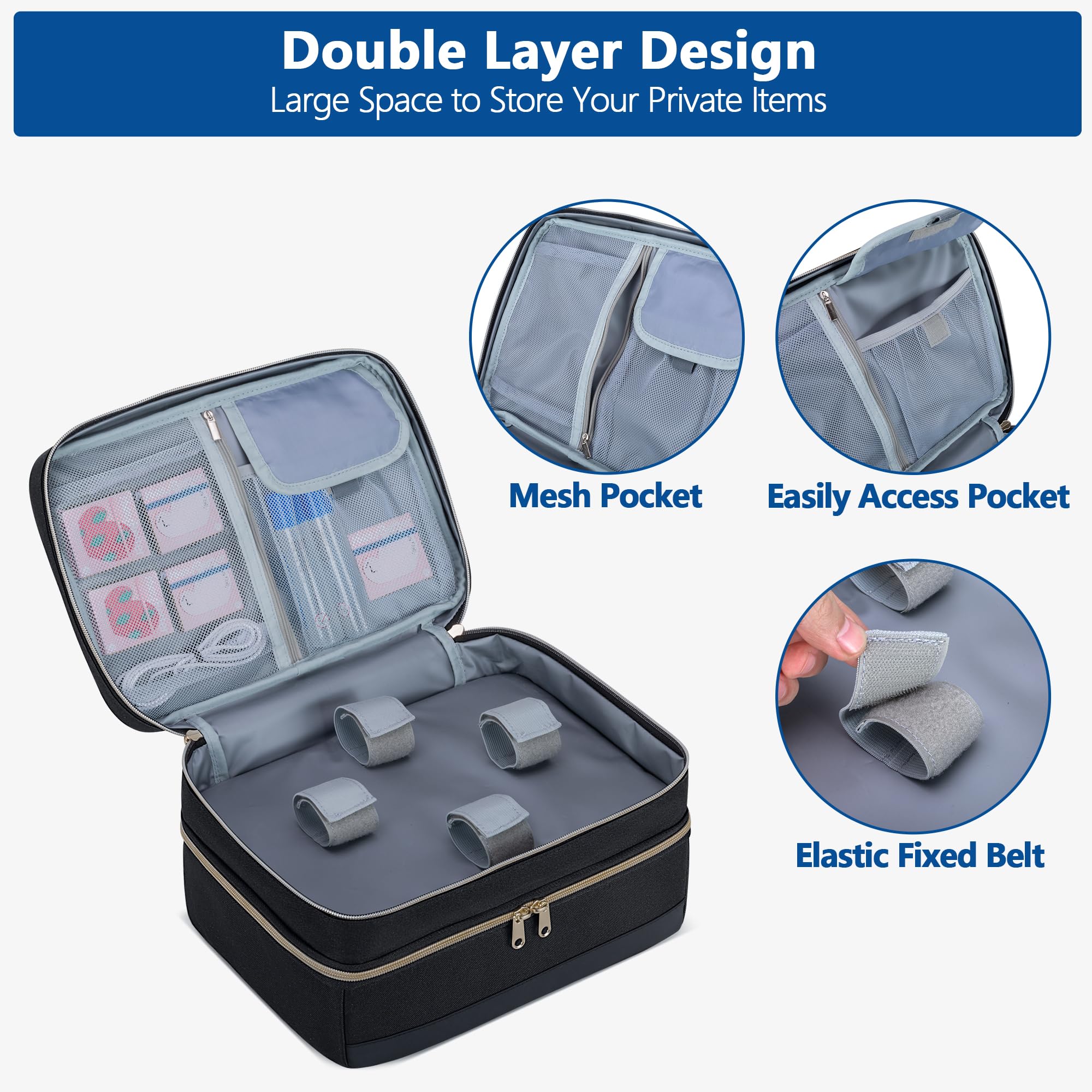 Damero discreet bag with waterproof lining protects contents from spills