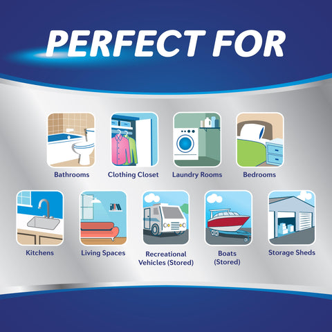 DampRid 360-degree ventilation helps air circulate for faster moisture control.