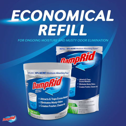 DampRid container pour-out action for simple refilling