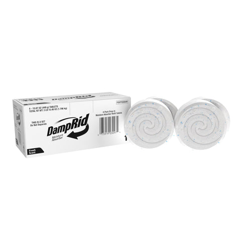 DampRid Fresh Scent drop-in tablets package ready for closet moisture control.