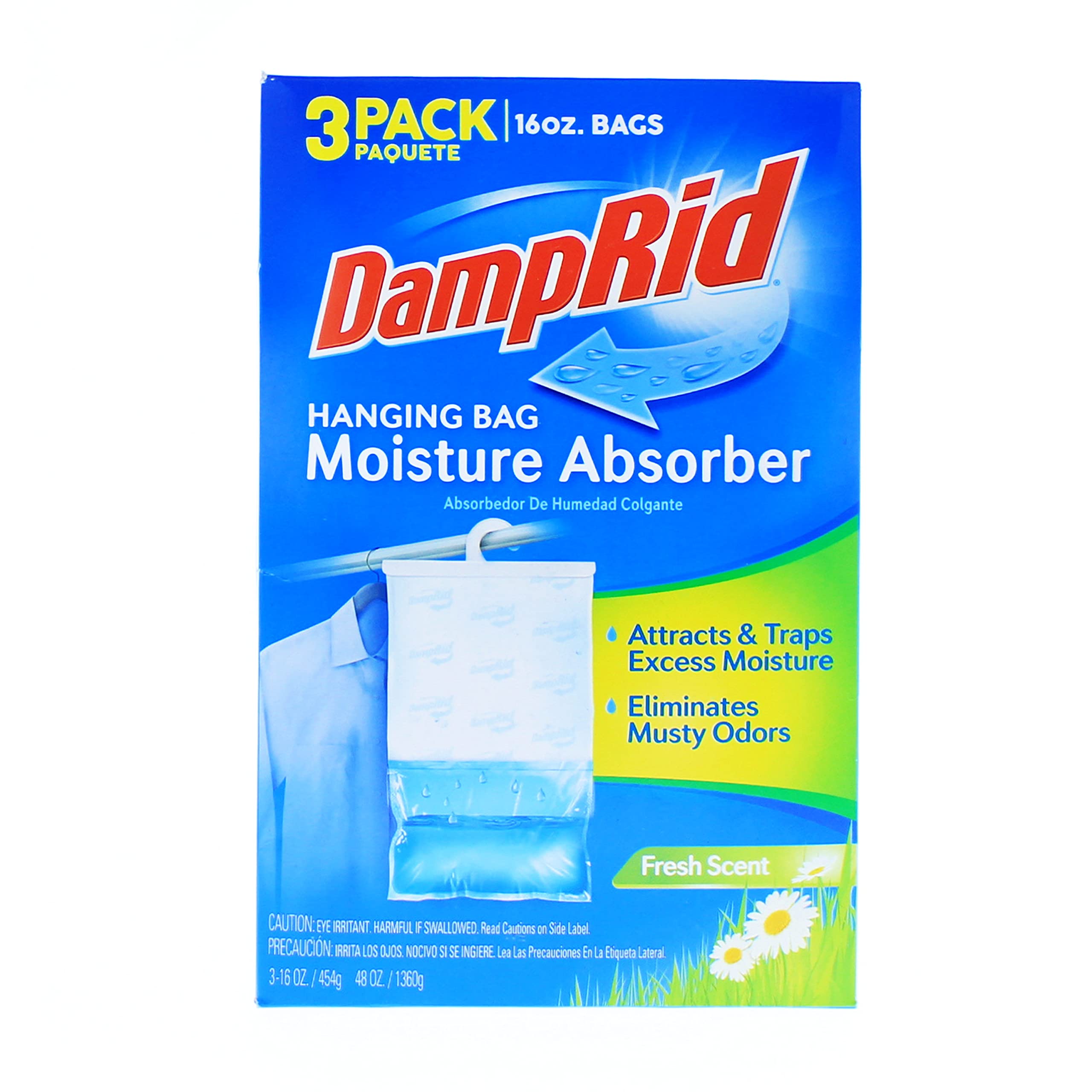 DampRid crystals absorbing moisture inside the bag in action.