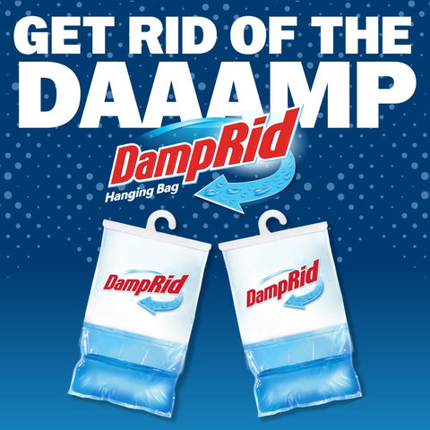 DampRid hanging bag in a storage area keeps space organized and odor-free.