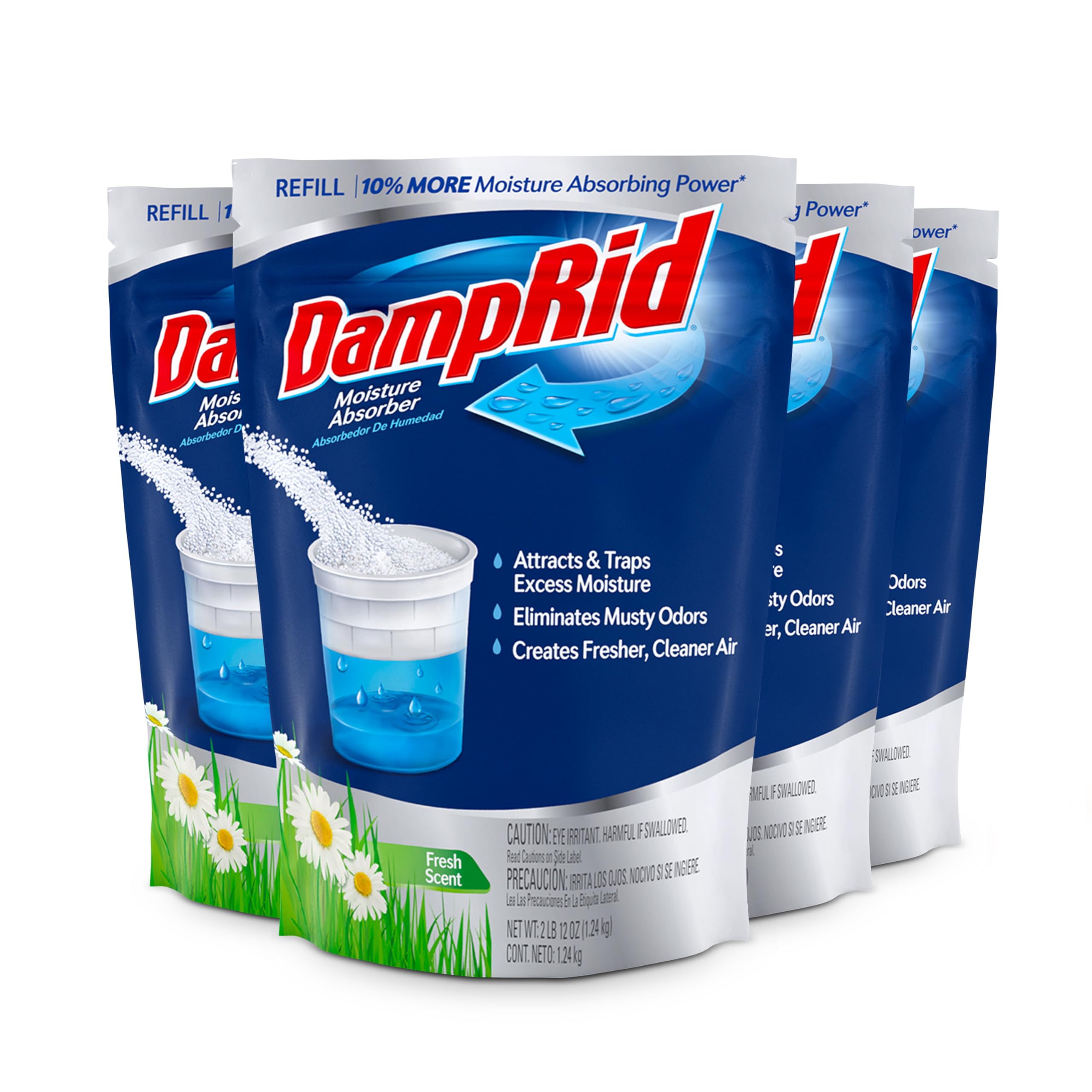 DampRid refill 44oz bag with fresh scent absorbs moisture for a drier space
