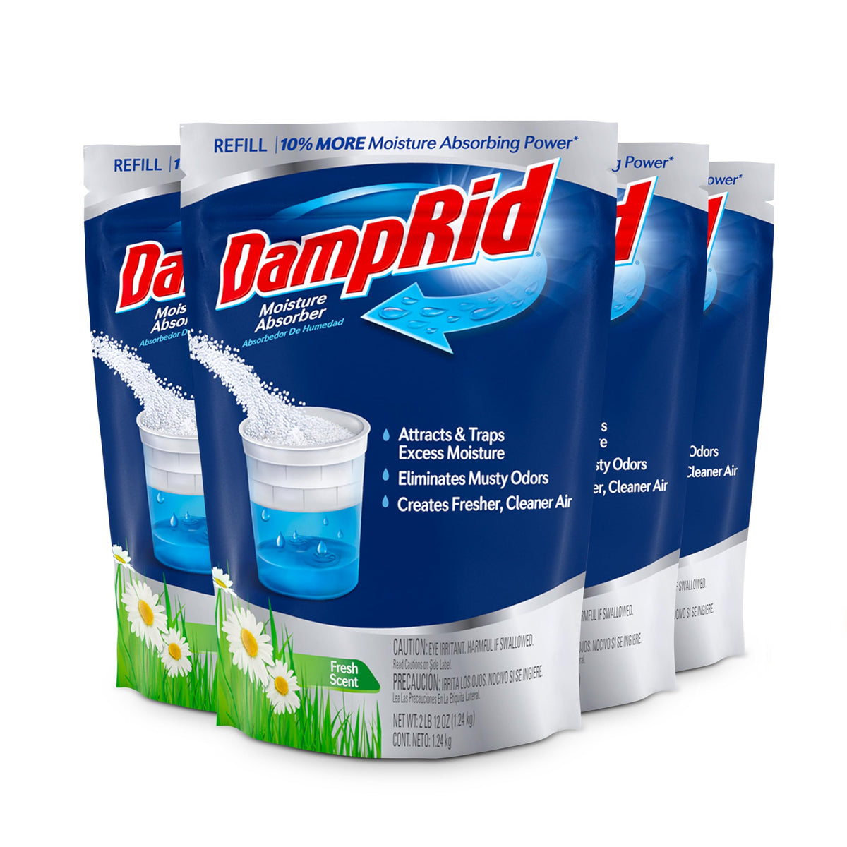 DampRid refill 44oz bag with fresh scent absorbs moisture for a drier space