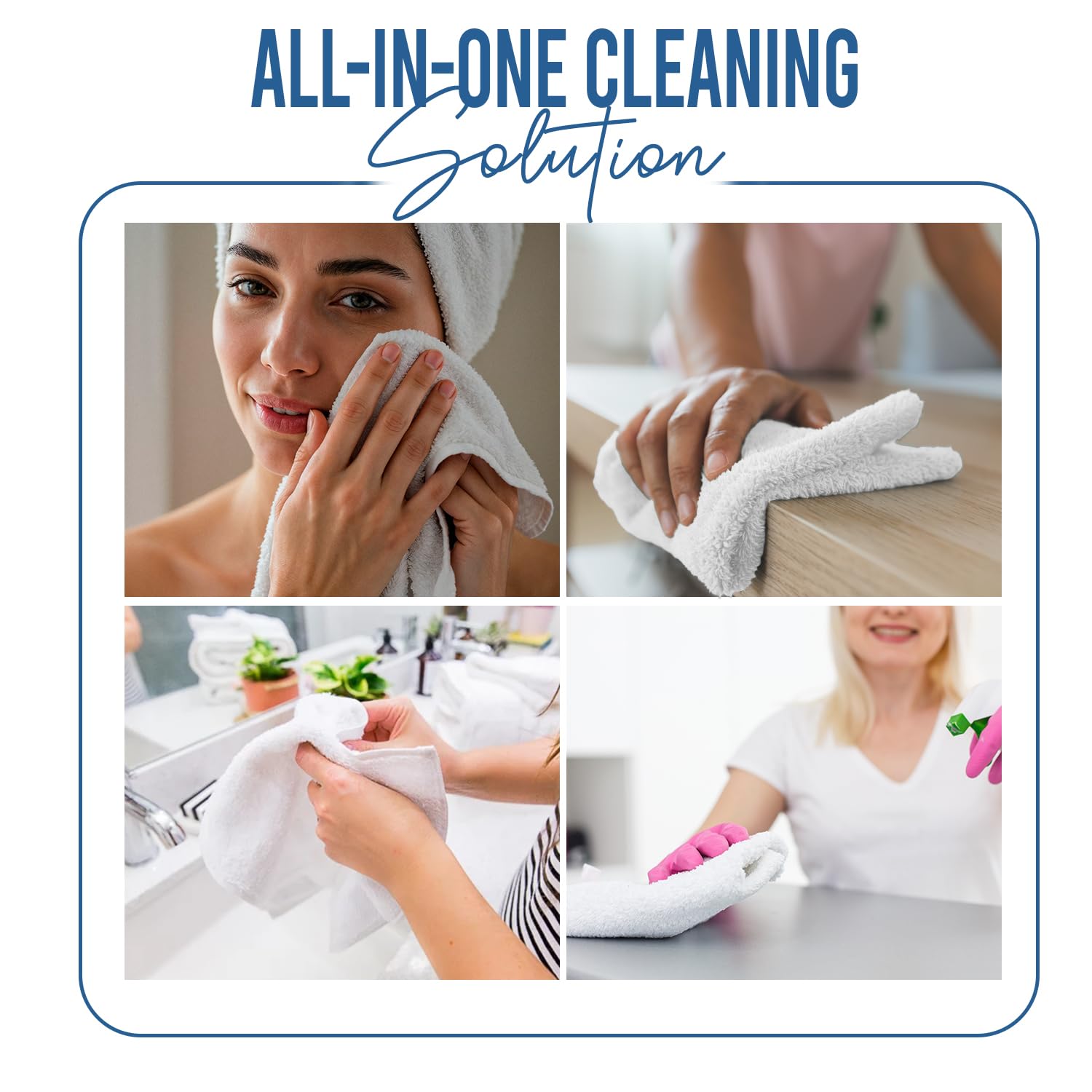 DAN RIVER absorbent face cloths that dry quickly between uses.