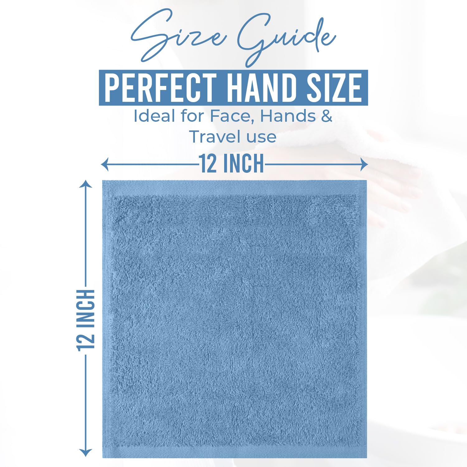 DAN RIVER wash cloths, 12x12 inches, ideal for face and hands