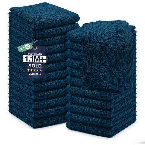 DAN RIVER blue opal wash cloths stacked for bath time with soft, absorbent feel.