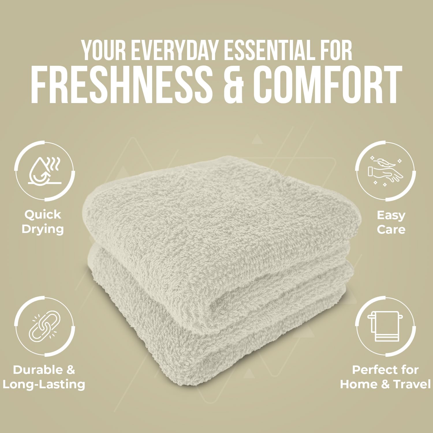 DAN RIVER ivory wash cloths coordinate with any bathroom decor.
