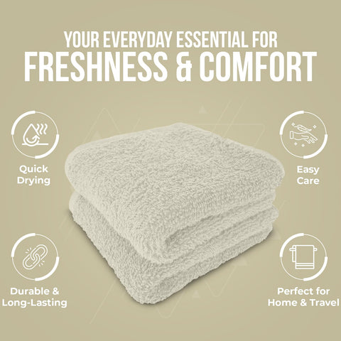 DAN RIVER ivory wash cloths coordinate with any bathroom decor.