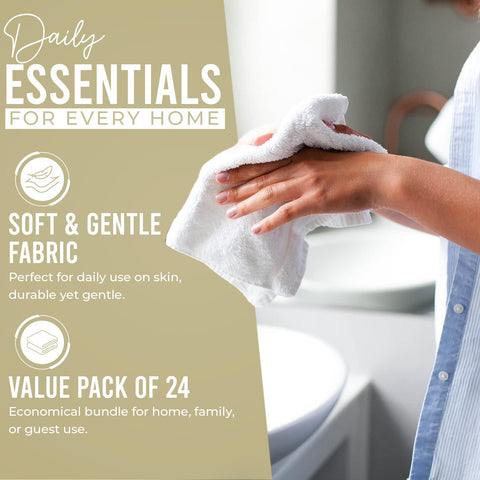 DAN RIVER quick-dry wash cloths keep bathroom tidy after use.