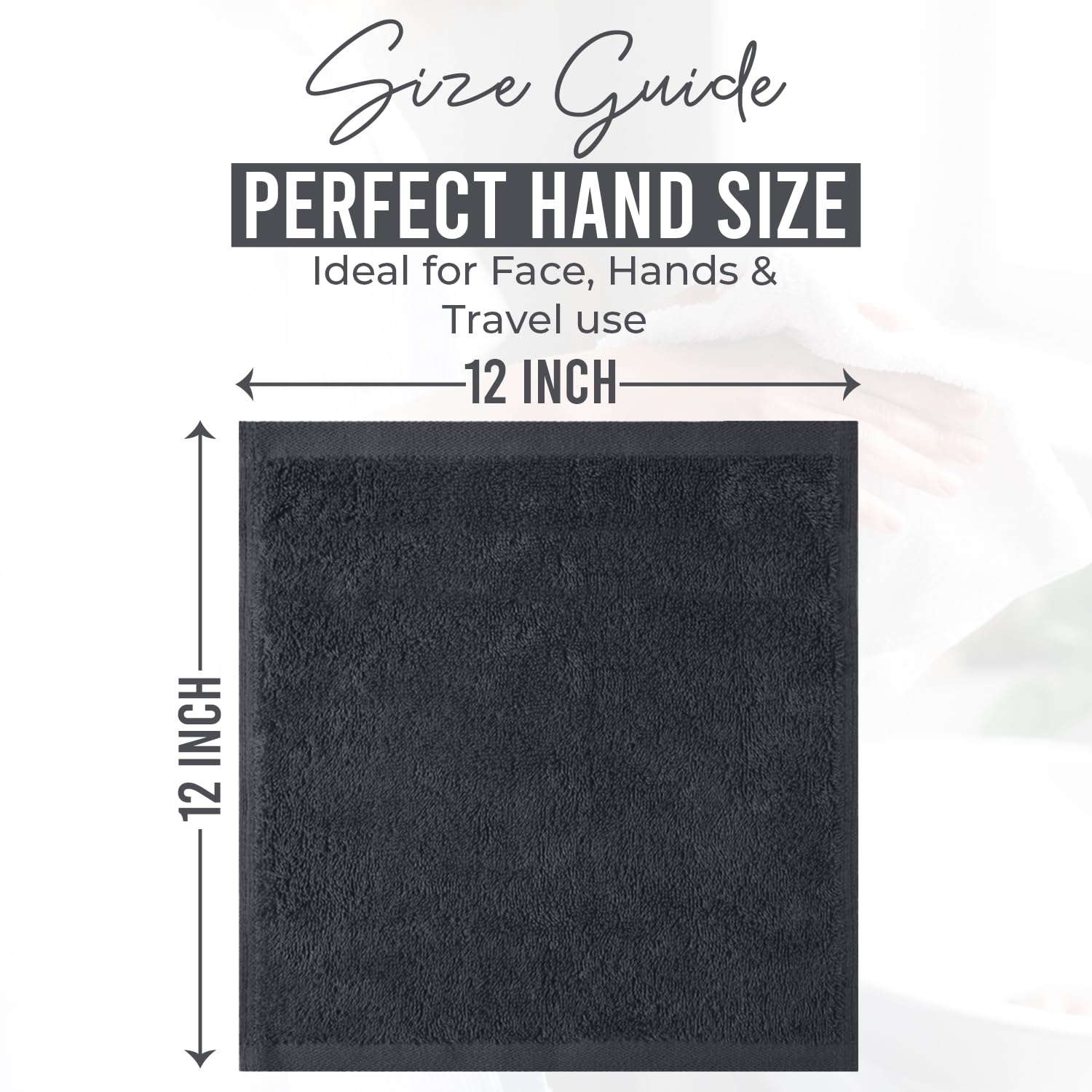 Dan River charcoal washcloth pack 2: quick-dry cotton towel for bathroom routines