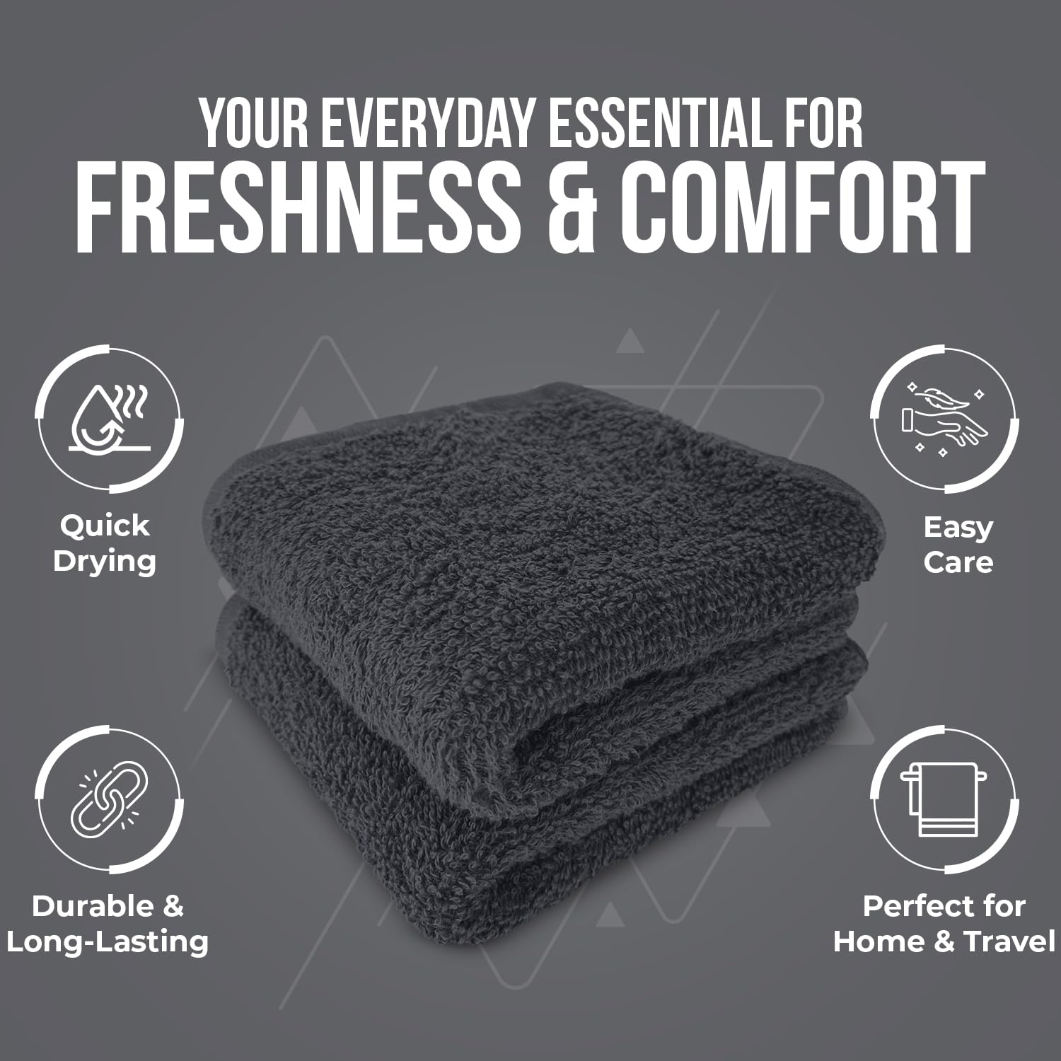 Dan River charcoal washcloth pack 5: great value soft 24-pack