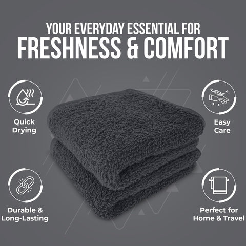 Dan River charcoal washcloth pack 5: great value soft 24-pack