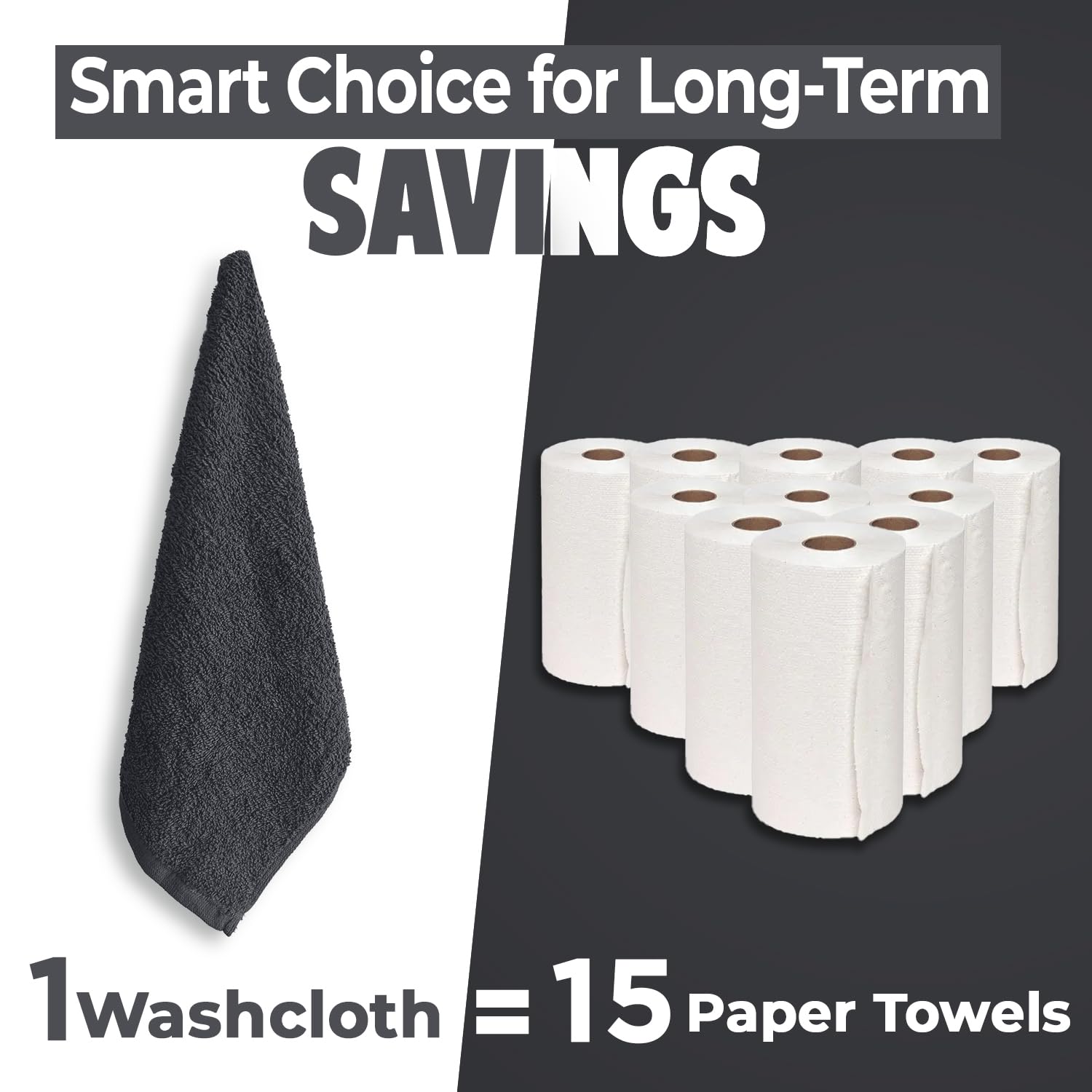 Dan River charcoal washcloth pack 6: quick-dry, machine-washable performance for busy homes