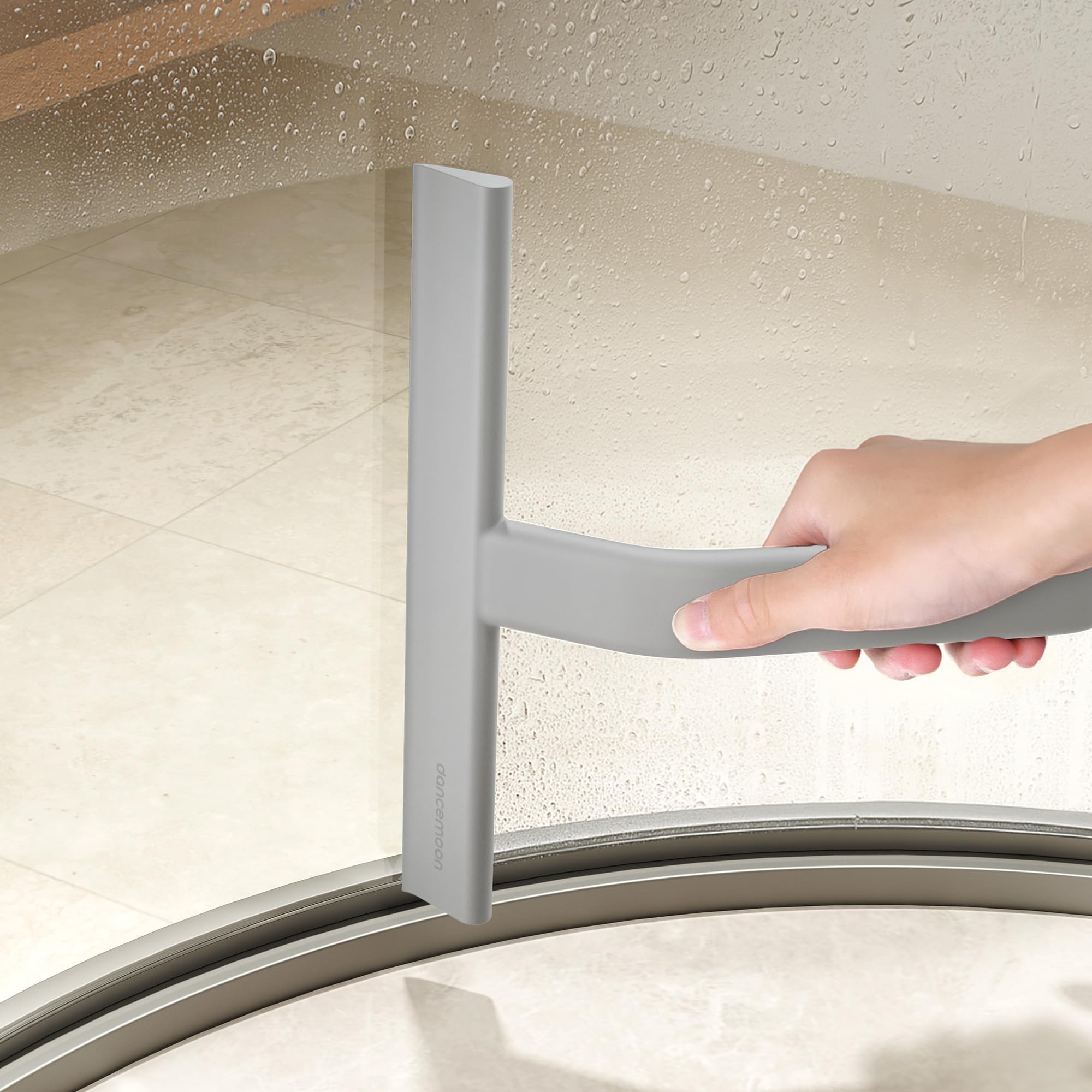 dancemoon JustHang squeegee fog-free bathroom mirror after shower