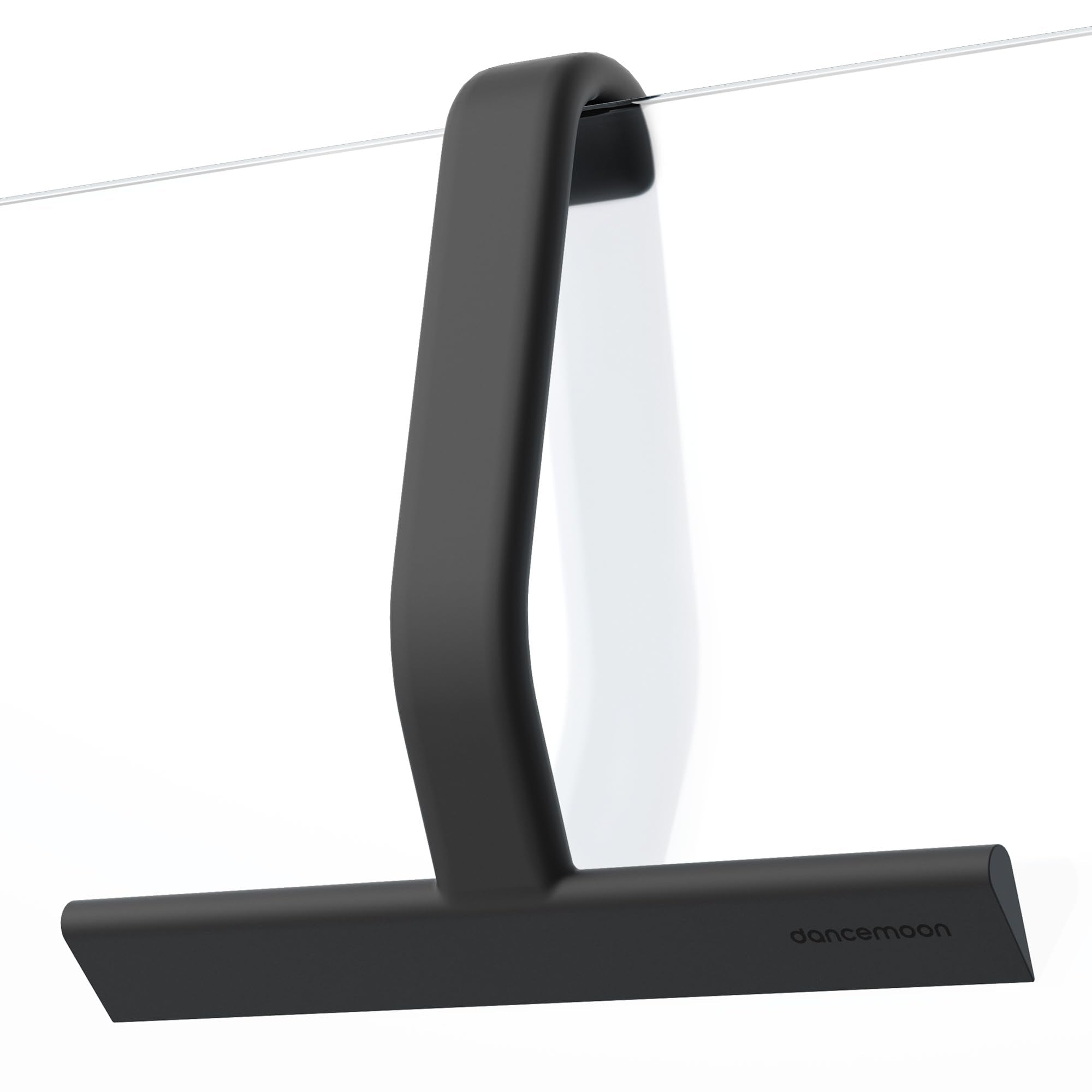 Dancemoon JustHang squeegee with built-in hook over door for easy hanging and access.