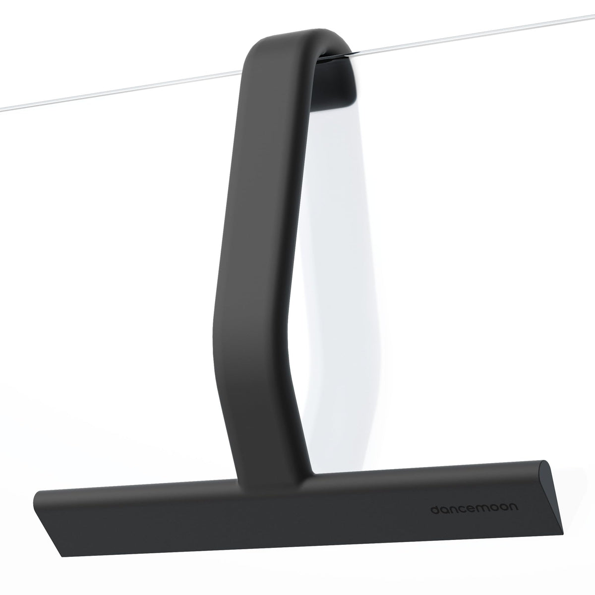 Dancemoon JustHang squeegee with built-in hook over door for easy hanging and access.
