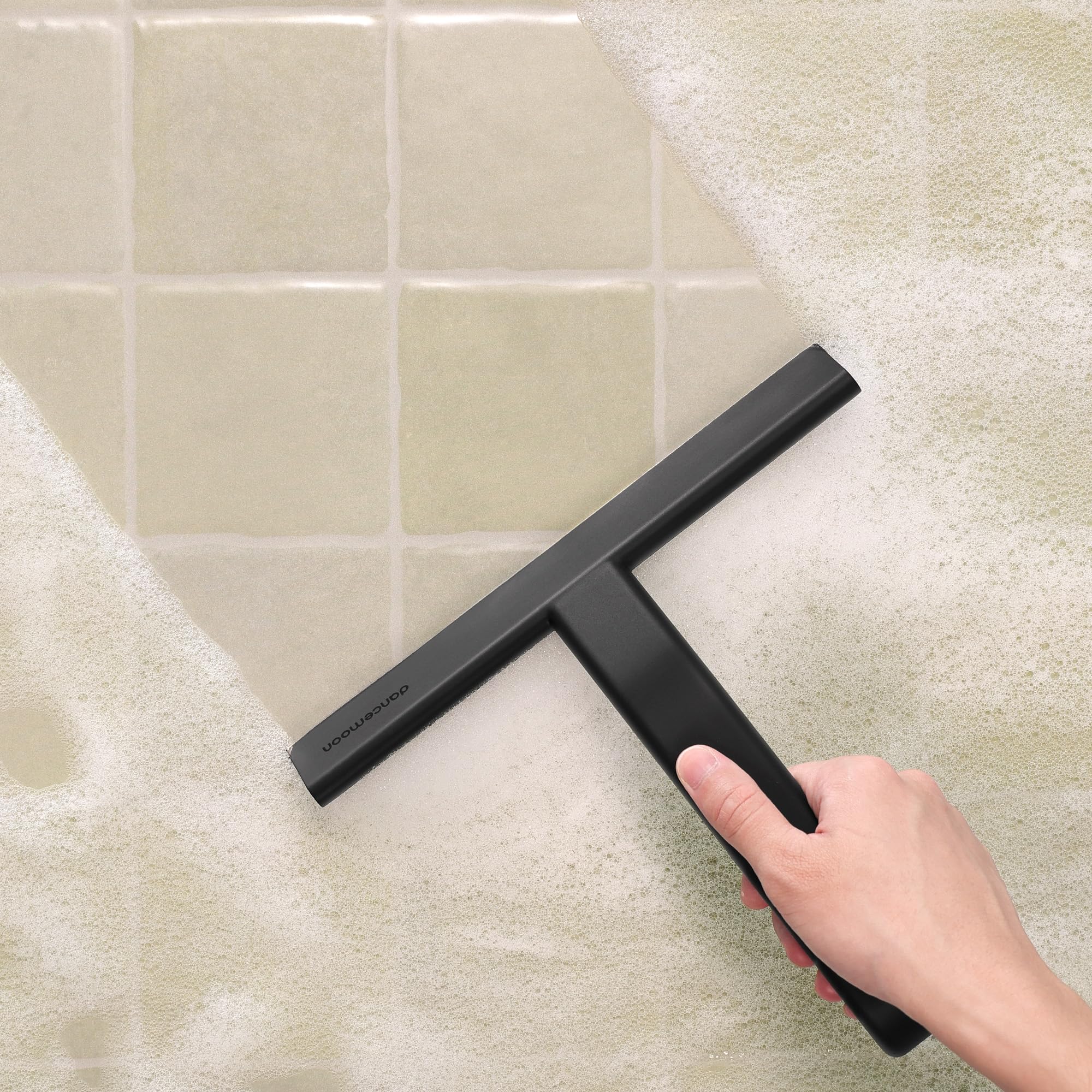 Dancemoon JustHang built-in hook eliminates suction cups and wall damage.