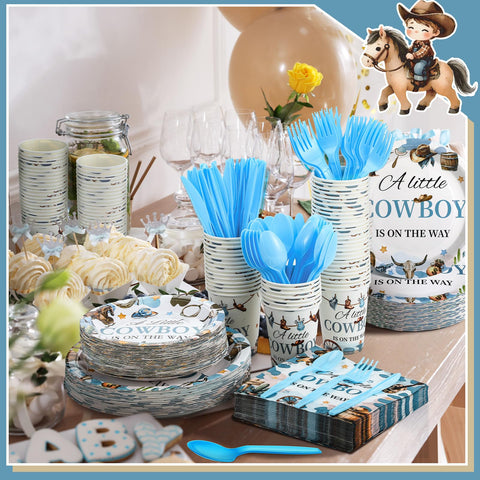 Dandat cowboy decor with hat and cactus for festive tables
