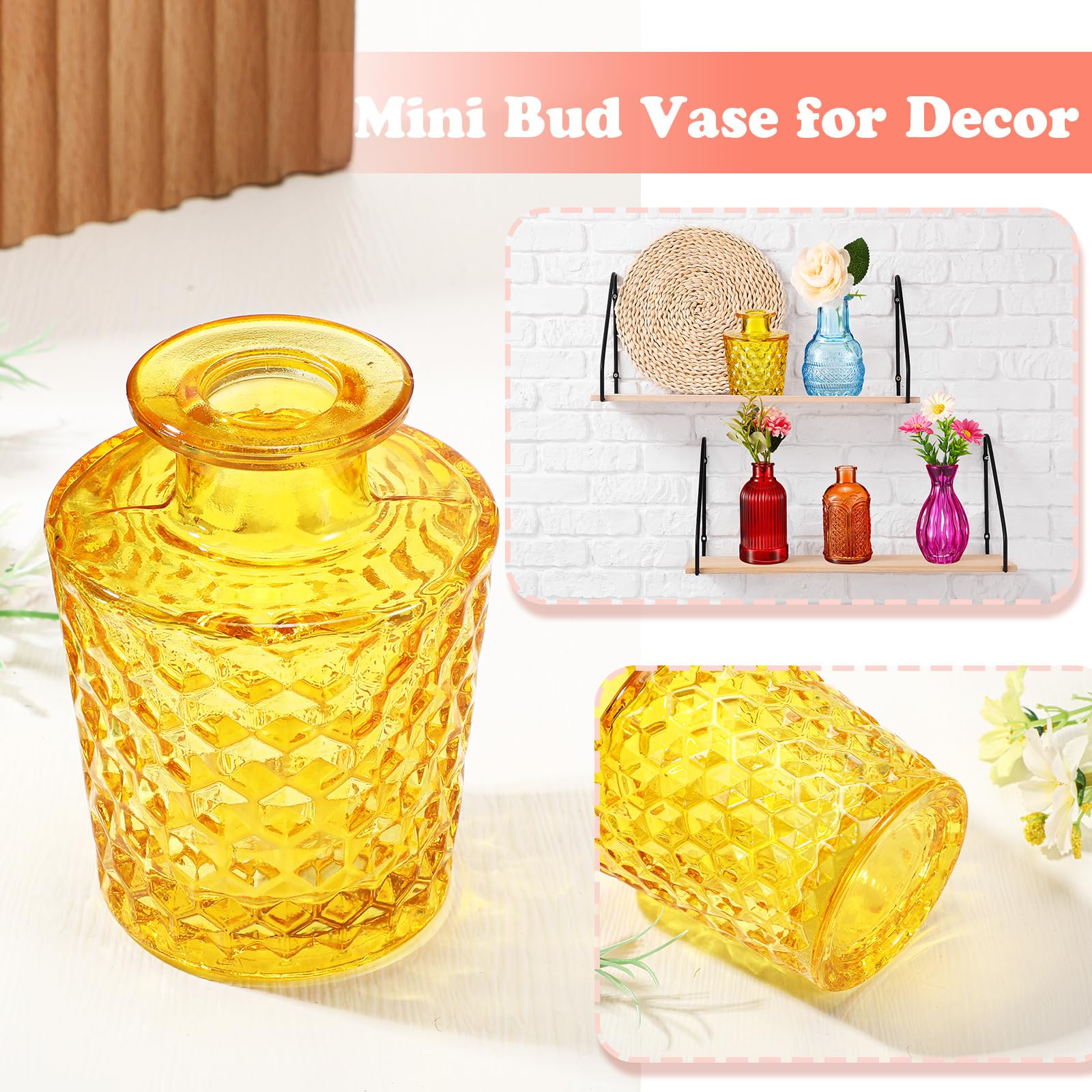 Dandat small flowers glass vases various sizes for mixed bouquets.