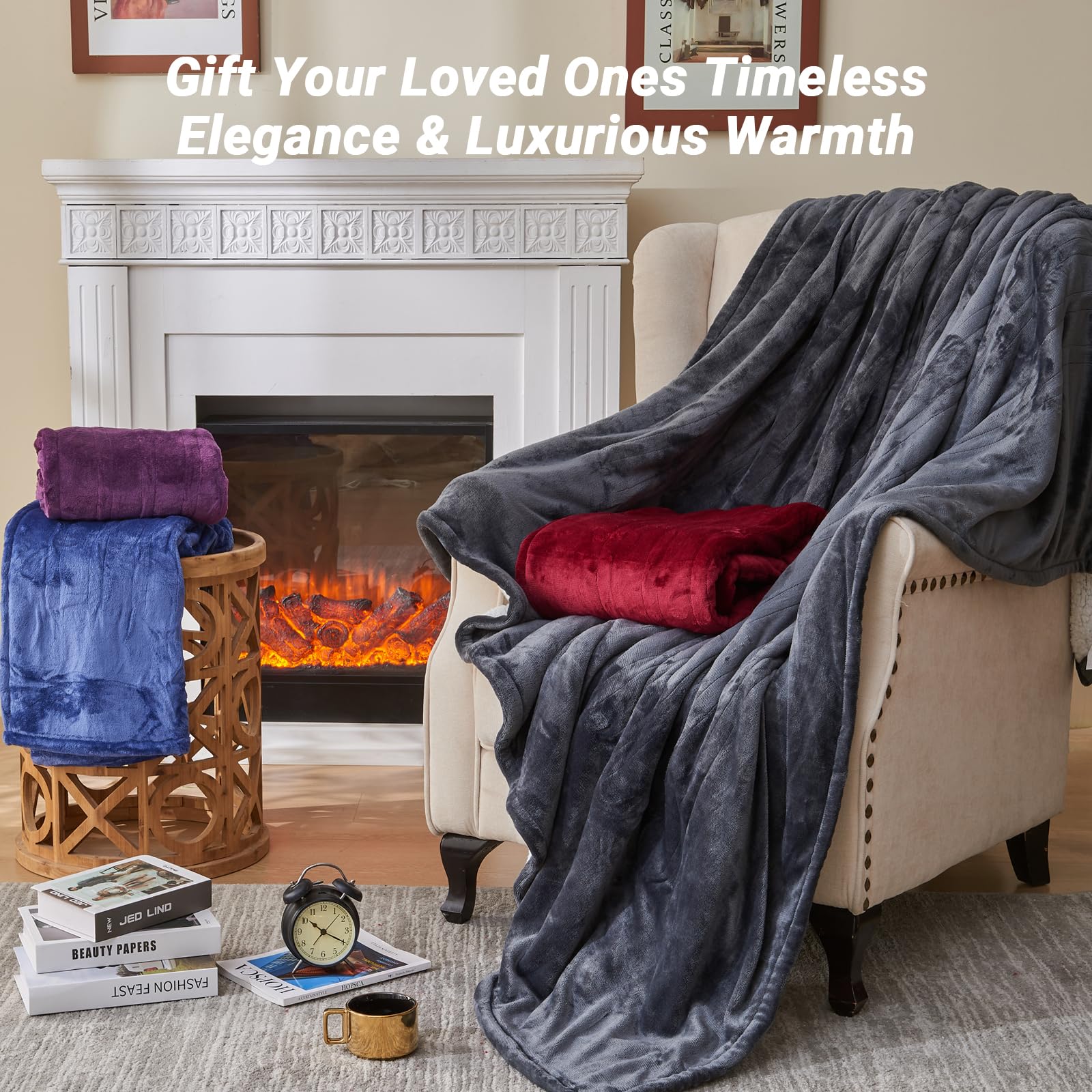 DANENOSA blanket draped in a cozy bedroom or living room scene