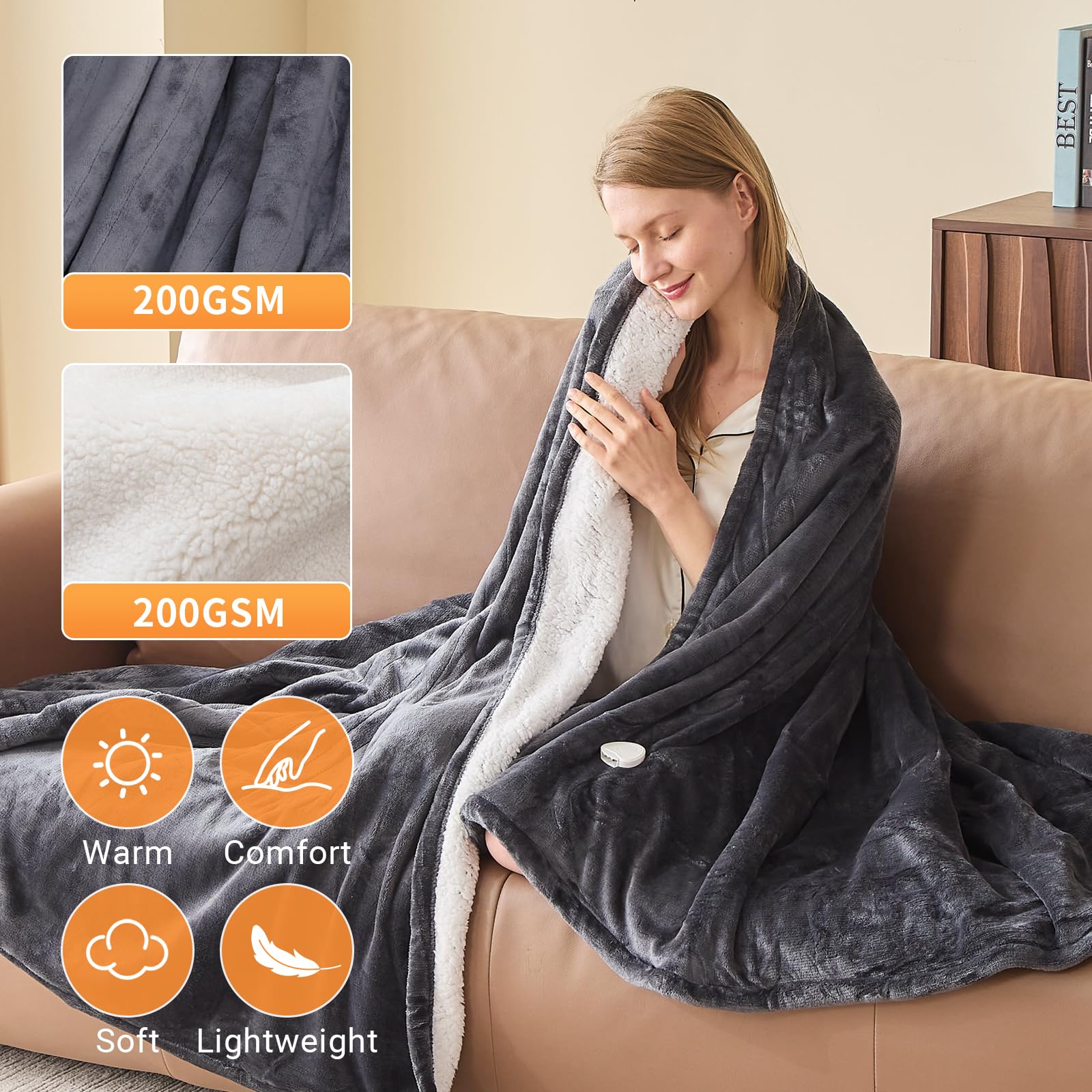 DANENOSA soft flannel and sherpa texture on blanket surface