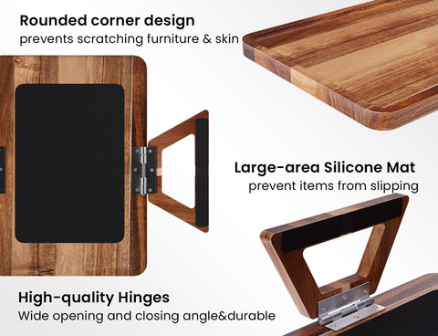 Durable construction provides reliable support for drinks, snacks, and remotes.