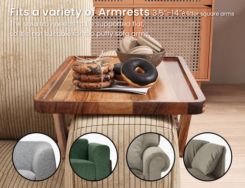 Natural acacia finish adds warm, elegant style to living spaces.